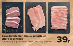 Kvickly Coop koteletter, skinkeschnitzler eller stegeflæsk tilbud