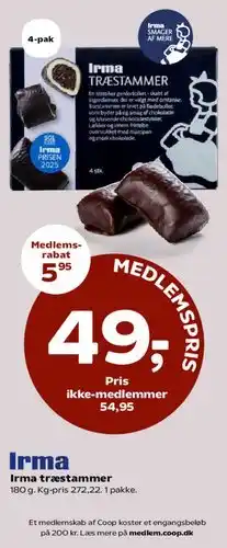 Kvickly Irma træstammer tilbud