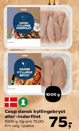 Kvickly Coop dansk kyllingebryst eller -inderfilet tilbud