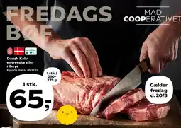 Kvickly Dansk Kalv entrecote eller ribeye tilbud