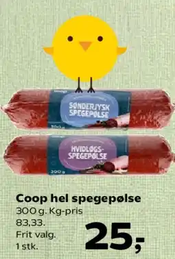 Kvickly Coop hel spegepølse tilbud