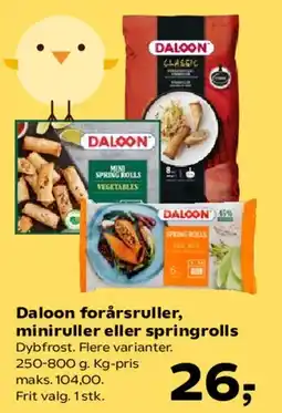 Kvickly Daloon forårsruller, miniruller eller springrolls tilbud