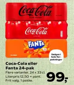 Kvickly Coca-Cola eller Fanta 24-pak tilbud