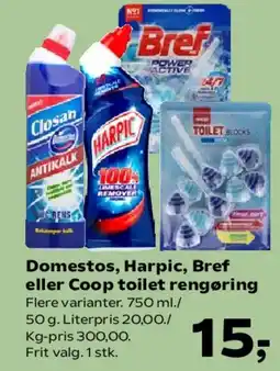 Kvickly Domestos, Harpic, Bref eller Coop toilet rengøring tilbud