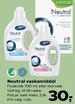 Kvickly Neutral vaskemiddel tilbud