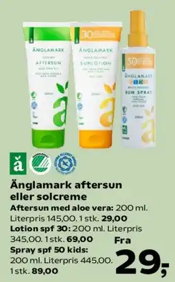 Kvickly Änglamark aftersun eller solcreme tilbud