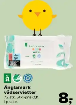 Kvickly Änglamark vådservietter tilbud