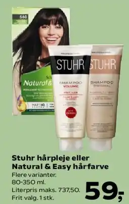 Kvickly Stuhr hårpleje eller Natural & Easy hårfarve tilbud