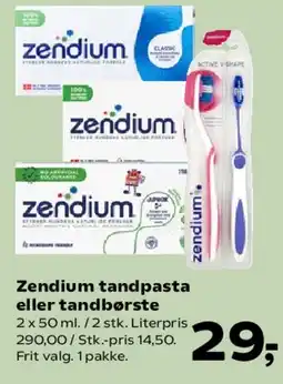 Kvickly Zendium tandpasta eller tandbørste tilbud