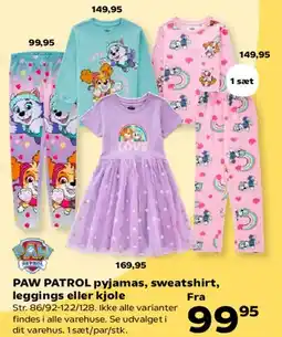 Kvickly PAW PATROL pyjamas, sweatshirt, leggings eller kjole tilbud