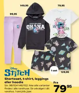 Kvickly Disney Stitch shortssæt, t-shirt, leggings eller hoodie tilbud