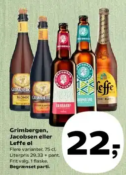 Kvickly Grimbergen, Jacobsen eller Leffe øl tilbud