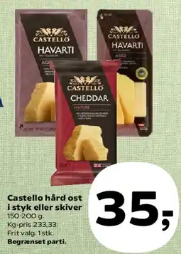 Kvickly Castello hård ost - 1 stk eller skiver tilbud