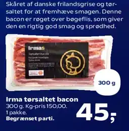 Kvickly Irma tørsaltet bacon tilbud