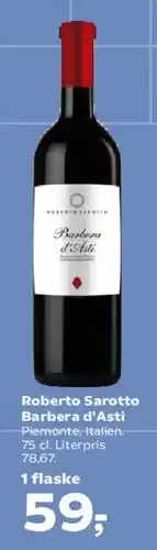Kvickly Roberto Sarotto Barbera d'Asti tilbud