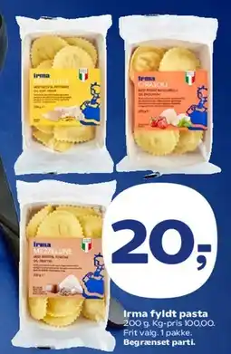 Kvickly Irma fyldt pasta tilbud