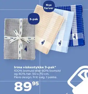 Kvickly Irma viskestykke 3-pak tilbud
