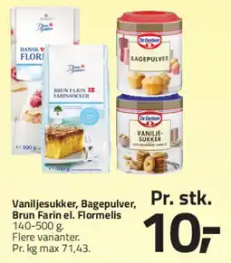 Fleggaard Vaniljesukker / bagepulver / brun farin / flormelis tilbud