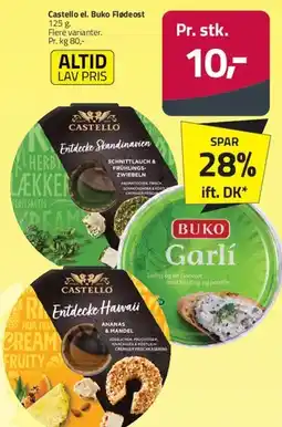 Fleggaard Castello / Buko flødeost (flere varianter) tilbud