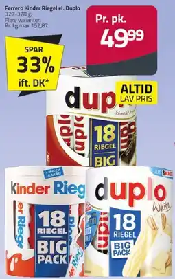 Fleggaard Ferrero Kinder Riegel el. Duplo (Big Pack) tilbud