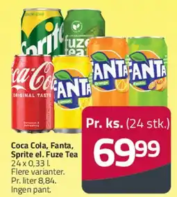 Fleggaard Coca‑Cola / Fanta / Sprite / Fuze Tea (dåser) tilbud