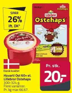Fleggaard Havarti Ost 60+ / Lillebror Ostehæps tilbud