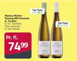 Fleggaard Markus Molitor Riesling MM Feinherb tilbud