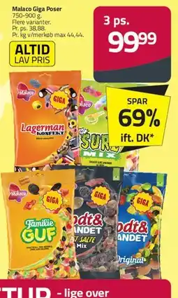 Fleggaard Malaco Giga Poser (påske/godter) tilbud
