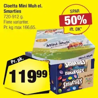 Calle Cloetta Mini/Muh / Smarties tilbud