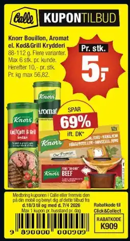 Calle Knorr Bouillon / Aromat / Kød & Grill Krydderi tilbud