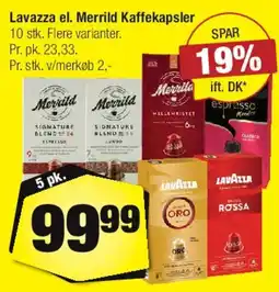 Calle Lavazza / Merrild kaffekapsler 10 stk. tilbud