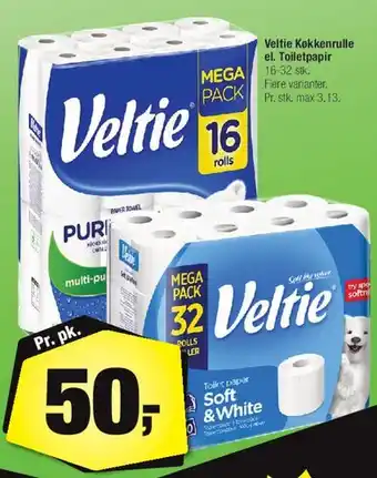 Calle Veltie Toiletpapir / Køkkenrulle tilbud