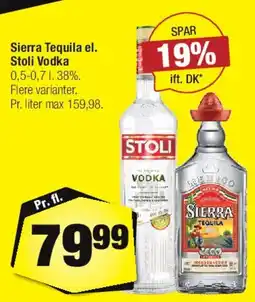 Calle Sierra Tequila / Stoli Vodka tilbud