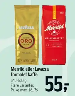 Føtex Merrild eller Lavazza formalet kaffe tilbud