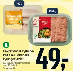Føtex Hakket dansk kyllingekød eller udbenede kyllingeoverlår tilbud