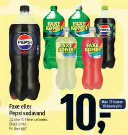 Føtex Faxe eller Pepsi sodavand tilbud