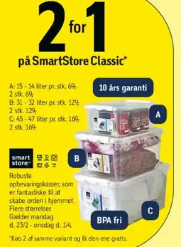 Føtex SmartStore Classic opbevaringskasser (2 for 1) tilbud