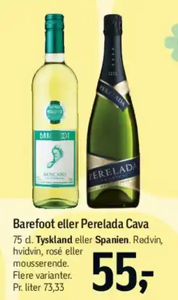 Føtex Barefoot eller Perelada Cava tilbud