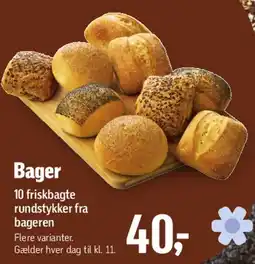 Føtex Bagerens morgenmenu — 10 friskbagte rundstykker tilbud