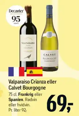 Føtex Valparaiso Crianza eller Calvet Bourgogne tilbud