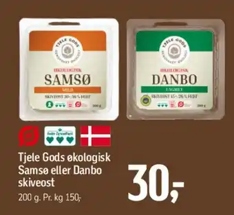 Føtex Tjele Gods økologisk Samsø eller Danbo skiveost tilbud