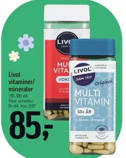 Føtex Livol vitaminer/mineraler tilbud
