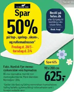 Føtex Nordisk Fjer memoryskum topmadras tilbud