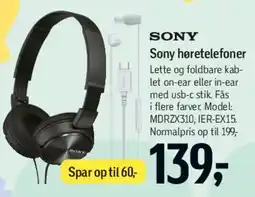 Føtex Sony høretelefoner tilbud