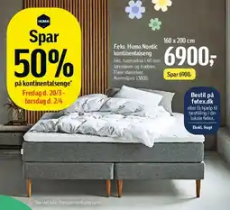 Føtex Huma Nordic kontinental seng tilbud
