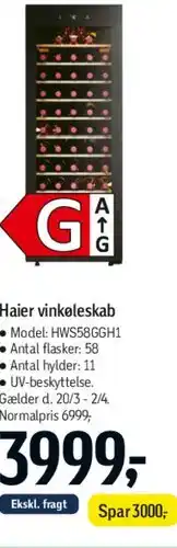 Føtex Haier vinkøleskab tilbud