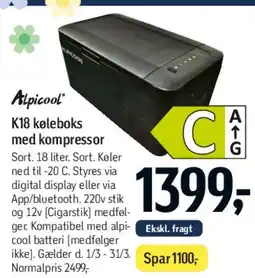 Føtex K18 køleboks med kompressor tilbud