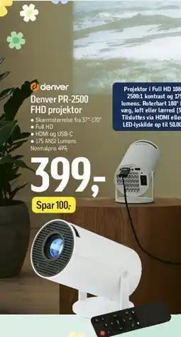Føtex Denver PR-2500 FHD projektor tilbud