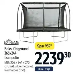 Føtex F.eks. Onground 366x244 trampolin tilbud