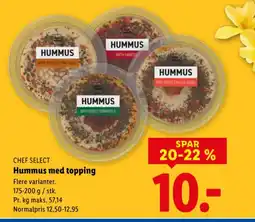Lidl CHEF SELECT Hummus med topping tilbud